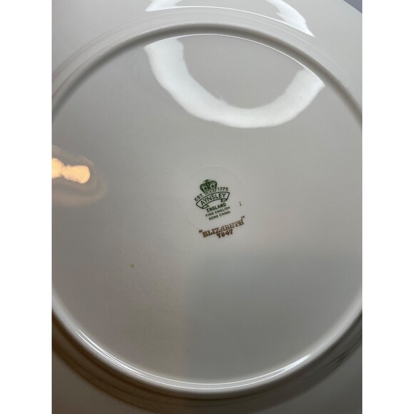set of 4 Aynsley Elizabeth, Gold Laurel, Smooth: Dinner Plate (s), 10 1/2" - Picture 6 of 11